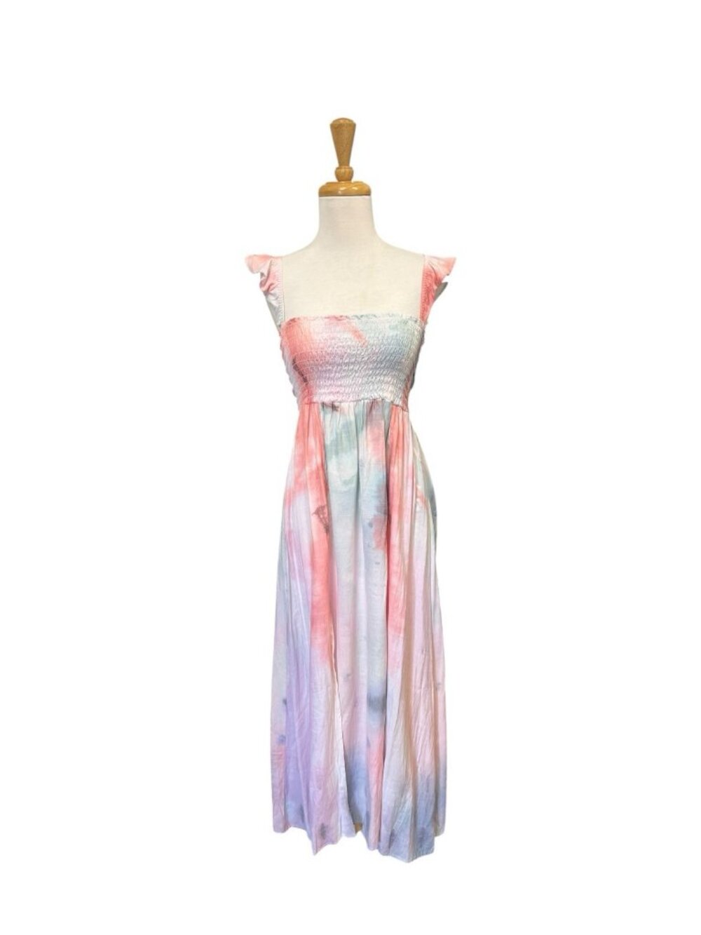 Agua Bendita Leandra Dress Size M Medium Pink Watercolor Tie Dye